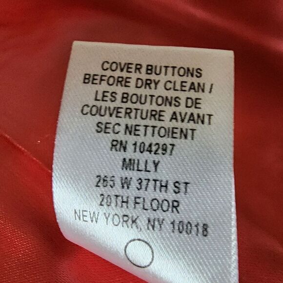 Milly Coat Women Sz 4 Pink Wool Silk Blend Double Breasted Button Lined Textured - Picture 13 of 13